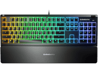 teclado gaming - steelseries apex 3 mecanico usb iluminacion rgb anti-ghosting ip32 negro