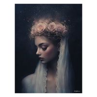 cuadro mujer con flores alu dibond 60x80