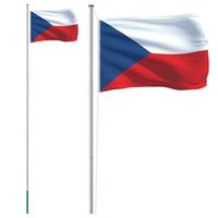 mastil y bandera de republica checa aluminio 608 m vidaxl