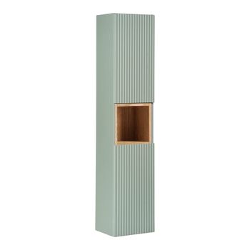 Columna de pared 2 puertas paneles de melamina y mdf verde y madera