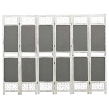 Biombo Divisor De 6 Paneles De Tela Gris 210x165 Cm Vidaxl