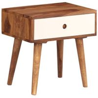 mesita de noche de madera maciza de acacia 45x30x45 cm vidaxl