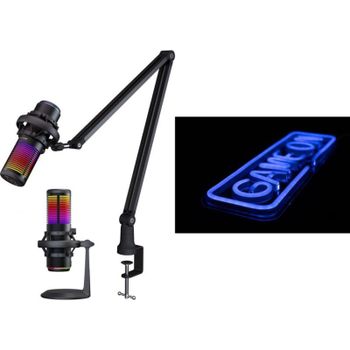 Micrófono PREYON Osprey Scream USB cardioide y omnidireccional RGB
