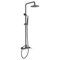 imex  milos columna de ducha monomando negro mate negro mate