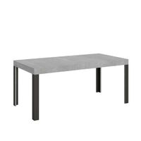 mesa extensible 90x200304 cm efecto madera gris cemento hierro