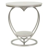mesa de centro de metal plateado cm o 40x455