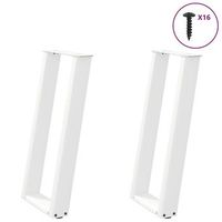 patas de mesa consola forma u 2 uds  patas para mesa acero blanco 38x72-73 cm cfw212081