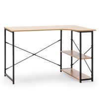 mesa de escritorio 2 estantes negro estilo industrial 120 cm