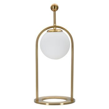 Lámpara De Mesa Con Esfera De Cristal Blanco Cm Ø 21x50