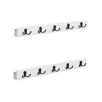 colgador de pared con estante y 5 ganchos de metal blanco nube  2