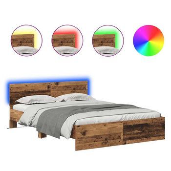 Estructura De Cama Con Tiras Led Madera Vieja 160 X 200 Cm Vidaxl