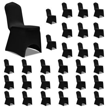 Funda De Silla Elástica Negra 30 Unidades Vidaxl