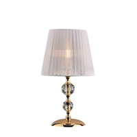 lampara de mesa ruben de 1 luz de hierro dorado y cristal con pantalla h36 o20 bl267-lt-or