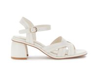 sandalias gilda con efecto naplak y costuras decorativas off white 36