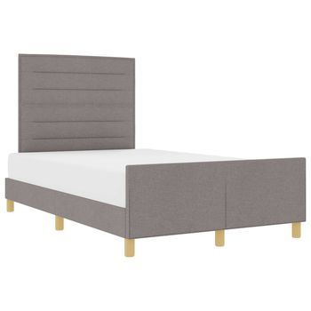 Cama Matrimonial | Cama Para Adulto | Estructura De Cama Con Cabecera Taupé 140 X 190 Cm Tela