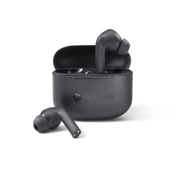 Motorola Sound - Moto Buds 065 Auriculares Inalámbricos True Wireless, Emparejamiento Rápido, Resistente al Agua, 17 Horas de Reproducción, Llamadas Manos Libres, Ajuste Cómodo, Negro