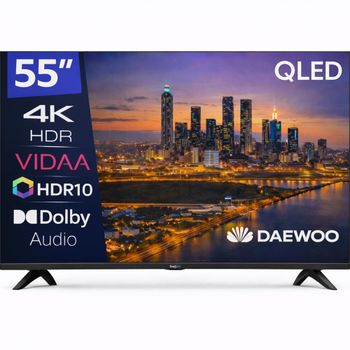 Daewoo 55VB56QV Smart TV 55 Pulgadas QLED 4K UHD, HDR10, Dolby Audio, Bluetooth, HDMI 2.1, Diseño Sin Marcos (Frameless), Gama 2026