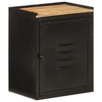 mueble de bano hierro y madera maciza de mango 40x30x50 cm vidaxl