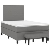 cama tapizada 193x123x128 cm tejido 100  poliester y contrachapado - gris