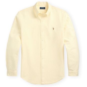 Polo Ralph Lauren Camisa manga larga Oxford Custom Fit Shirt - Yellow White para hombre