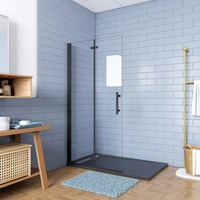 aica walk in 2 hojas plegables con perfil negro mate estilo industrial 5 mm cristal templado easyclean tamano1045-1065x1900mm