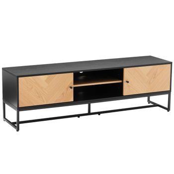 Mueble de tv de 160 cm en roble melaminado