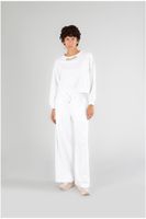 sudadera cropped con parche en el escote white s