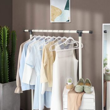 40 perchas antideslizantes de terciopelo de color blanco