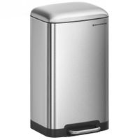 cubo de basura con pedal 30 l de acero plata y negro