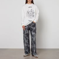ganni charm heavy re-cut cotton-jersey t-shirt - xl