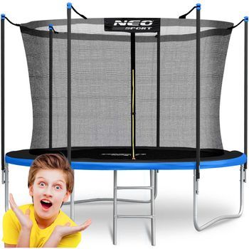 Trampolín De Jardín De 183 Cm Con Red Interior Y Escalera Neo-sport