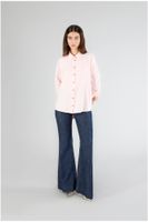 camisa oversize de mezcla de lino pink s