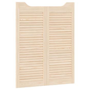 Puertas Batientes 2 Pcs Natural Madera De Pino Maciza Vidaxl