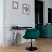 taburete de bar de terciopelo verde