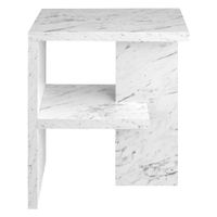 mesa auxiliar efecto marmol blanco