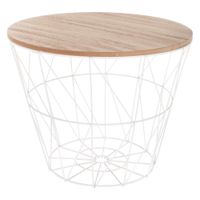 mesa auxiliar de hierro beige o38x31cm