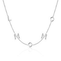 ladies 14 quilates cadena de letras de oro blanco