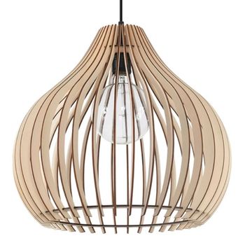 Lámpara colgante reonka madera natural