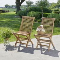 2 sillas de jardin plegables de madera de teca maciza aceitada