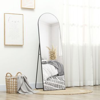 Espejo De Cuerpo Entero De Mdf Vidrio Homcom 150x50 Cm-negro