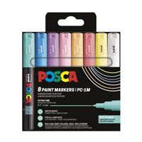 posca pc-1mc pack de 8 rotuladores de pintura pastel 07 - 1 mm conicos