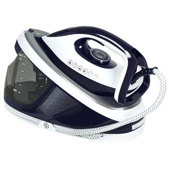 HOMCOM Centro de Planchado 2600W 100 g/min 8 Bares Función ECO Suela de Cerámica Sistema Antical Depósito Extraíble 1,5 L Azul