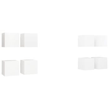 Muebles De Pared Para Tv 8 Unidades Blanco 30,5x30x30 Cm