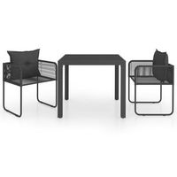 set de comedor de jardin de 3 uds pvc ratan negro cfw799722