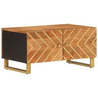 mesa de centro madera maciza de mango negro marron 80x50x40 cm vidaxl