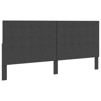 Cabecero Copetudo De Tela Gris Oscuro 200x200 Cm Vidaxl