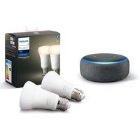 philips hue white bluetooth led e27 bulb twin pack  echo dot 2018 - charcoal white