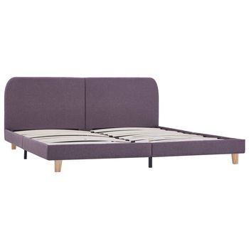 Estructura De Cama De Tela Gris Topo 180x200 Cm