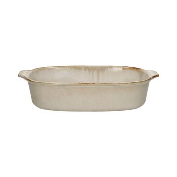 Fuente de horno de gres beige 35x23x8 cm