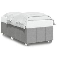cama individual  cama para adulto  estructura de cama sin colchon tela gris claro 90x200 cm
